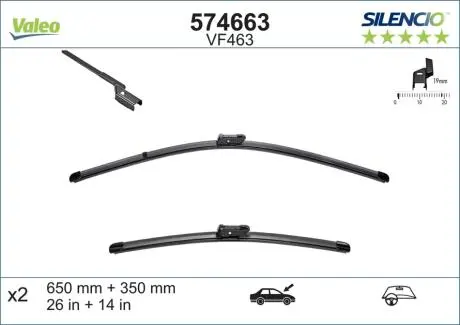 574663 Компл. Склоочисників VALEO підбір по vin на Brocar