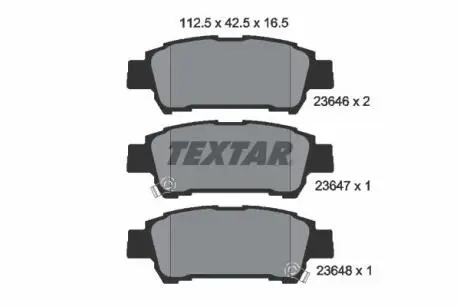 2364601 Гальмівні колодки, дискове гальмо (набір) TEXTAR підбір по vin на Brocar
