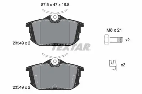 2354901 Тормозные колодки дисковые TEXTAR подбор по vin на Brocar