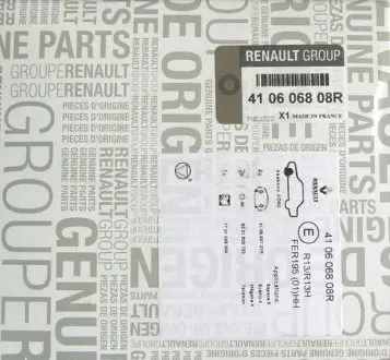 410606808R Колодки тормозные 410606808R RENAULT RENAULT подбор по vin на Brocar