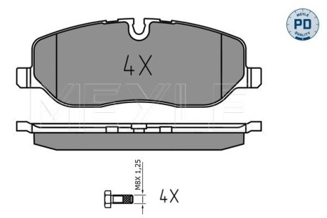 0252419118PD Колодки гальмівні LAND ROVER P. DISCOVERY/RANGE ROVER 4X4 02- MEYLE підбір по vin на Brocar