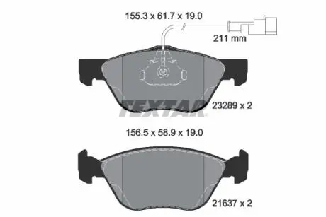 2328902 Гальмівні колодки, дискове гальмо (набір) TEXTAR підбір по vin на Brocar