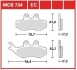 MCB734EC Комплект гальмівних колодок, дискове гальмо TRW підбір по vin на Brocar