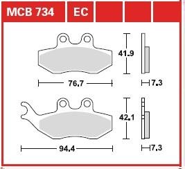 MCB734EC Комплект тормозных колодок, дисковый тормоз TRW подбор по vin на Brocar