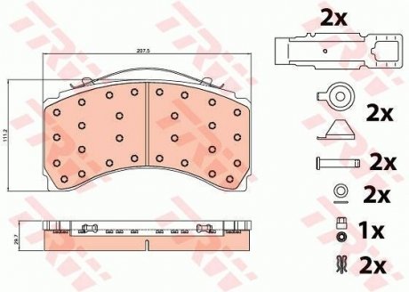 GDB5117 Гальмівні колодки, дискові TRW підбір по vin на Brocar