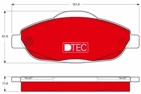 GDB1761DTE Комплект гальмівних колодок, дискове гальмо GDB1761DTE TRW TRW підбір по vin на Brocar