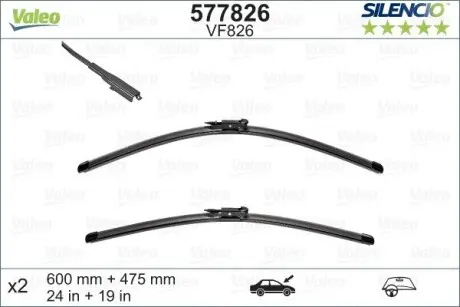 577826 Щітка склоочисника SILENCIO XTRM AUDI A3 09-13 VALEO підбір по vin на Brocar