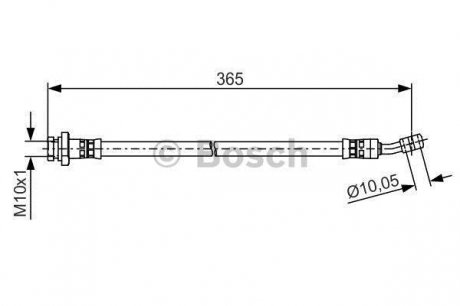 1987481499 Шланг тормозной (задний) Hyundai Tucson 04- (L=351mm) (L) BOSCH підбір по vin на Brocar