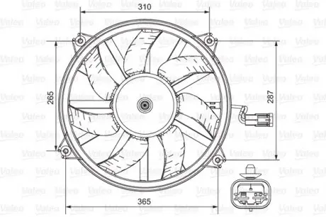 696850 Вентилятор радіатора Valeo VALEO підбір по vin на Brocar