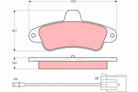 GDB1112 Комплект гальмівних колодок, дискове гальмо TRW підбір по vin на Brocar