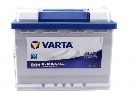 5604080543132 Аккумуляторная батарея 60Ah/540A (242x175x190/+R/B13) Blue Dynamic D24 VARTA подбор по vin на Brocar