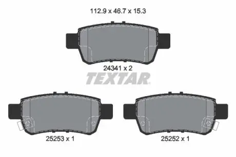 2434101 Комплект тормозных колодок, дисковый тормоз TEXTAR підбір по vin на Brocar