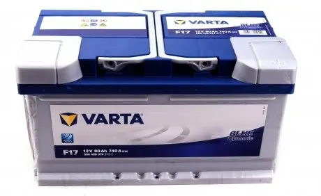 5804060743132 Аккумуляторная батарея 80Ah/740A (315x175x175/+R/B13) Blue Dynamic F17 VARTA подбор по vin на Brocar