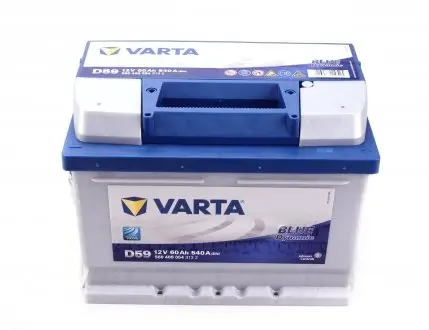 5604090543132 Аккумуляторная батарея 60Ah/540A (242x175x175/+R/B13) Blue Dynamic D59 VARTA подбор по vin на Brocar