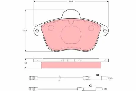 GDB796 Комплект тормозных колодок, дисковый тормоз TRW подбор по vin на Brocar