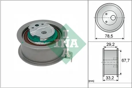 531092710 Ролик ГРМ Volvo S60/S80/S90/V40/V60/V70/V90/XC40/XC60/XC90 2.0D 13- (натяжной) (78.5x33.2) INA подбор по vin на Brocar