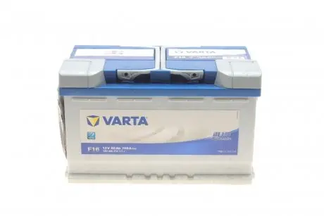5804000743132 Аккумуляторная батарея 80Ah/740A (315x175x190/+R/B13) Blue Dynamic F16 VARTA подбор по vin на Brocar