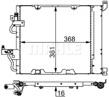 AC376000S Радіатор кондиціонера Opel Astra H 1.3-1.9CDTI 04-14 MAHLE / KNECHT підбір по vin на Brocar