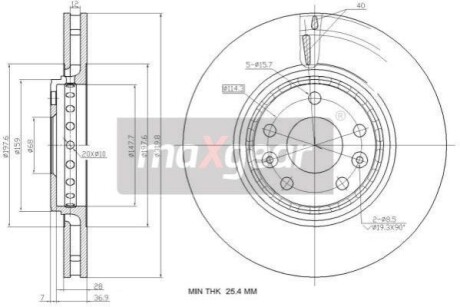 192363 Тормозной диск MAXGEAR підбір по vin на Brocar