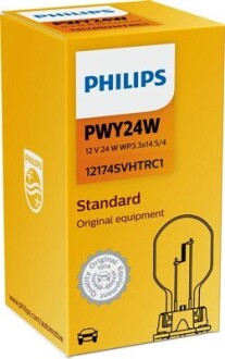 12174SVHTRC1 Автолампа Philips 12174SVHTRC1 Standard PWY24W WP3,3X14,5/4 24 W оранжевая PHILIPS подбор по vin на Brocar