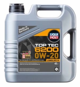 20788 OLEJ LIQUI MOLY 0W20 4L TOP TEC 6200 / 508,00 509,00 LIQUI MOLY підбір по vin на Brocar