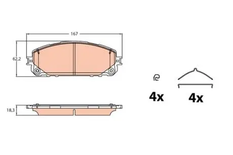 GDB2142 Дисковые тормозные колодки, комплект TRW підбір по vin на Brocar