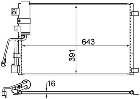 AC605000S SKRAPLACZ KLIMATYZACJI NISSAN QASHQAI +2 1,5 DCI 07- MAHLE / KNECHT подбор по vin на Brocar