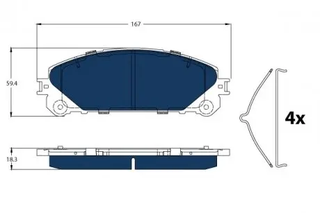 GDB3484BTE KLOCKI HAM. LEXUS P. RX 450H 3,5 08-15 ELECTRIC BLUE TRW подбор по vin на Brocar