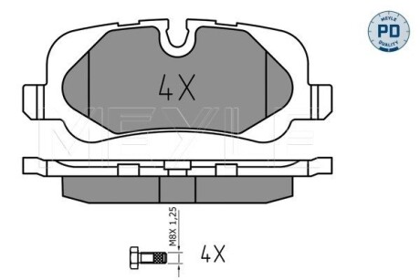 0252419217PD Колодки гальмівні LAND ROVER T. DISCOVERY/RANGE ROVER 05- MEYLE підбір по vin на Brocar