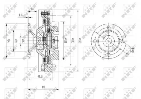 49572 Муфта вентилятора Toyota Land Cruiser 4.2/4.7D 90-07 NRF подбор по vin на Brocar