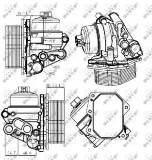 31308 Радиатор масляный Citroen Jumper/Fiat Ducato/Peugeot Boxer 2.2HDi 06- (теплообменник) NRF підбір по vin на Brocar