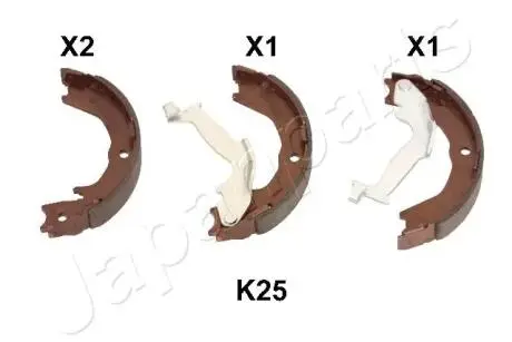 GFK25AF Комплект гальмівних колодок, стоянкова гальмівна система GF-K25AF JAPANPARTS JAPANPARTS підбір по vin на Brocar