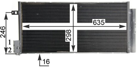 AC505001S Радиатор кондиционера Opel Corsa 06-14/Fiat Bravo II 07-14/Grande Punto 05-/Punto 12- MAHLE / KNECHT підбір по vin на Brocar