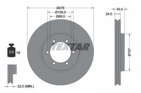 92138400 Гальмівний диск TEXTAR підбір по vin на Brocar