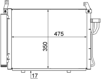 AC17000S Радіатор кондиціонера HYUNDAI I10 08- 1.0/1.1/1.2 MAHLE / KNECHT підбір по vin на Brocar