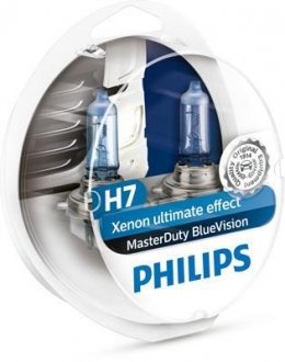 13972MDBVS2 Автолампа Philips 13972mdbvs2 MasterDuty BlueVision H7 PX26d 70 W светло-голубая PHILIPS підбір по vin на Brocar