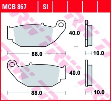 MCB867 Колодки гальмівні дискові Honda R 11- TRW підбір по vin на Brocar