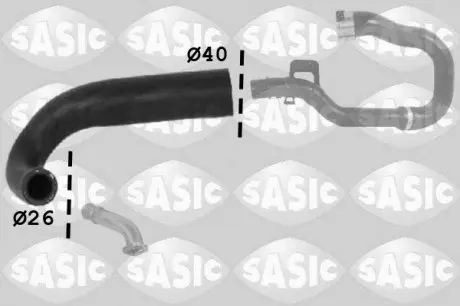 3336124 Патрубок інтеркулера OPEL CORSA D 1,3CDTI (WYLOT) SASIC підбір по vin на Brocar