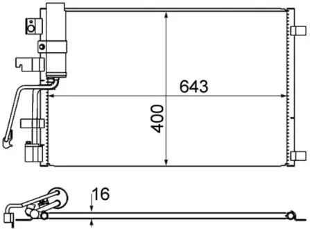 AC607001S Конденсатор, система кондиціонування повітря MAHLE / KNECHT підбір по vin на Brocar
