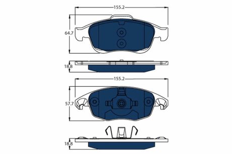 GDB1690BTE Колодки тормозные CITROEN P. BERLINGO 11- ELECTRIC BLUE TRW подбор по vin на Brocar