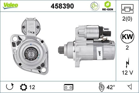 458390 Стартер VALEO підбір по vin на Brocar