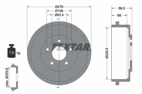 94024400 Гальмівний барабан TEXTAR підбір по vin на Brocar