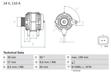 0986083440 Генератор BOSCH підбір по vin на Brocar