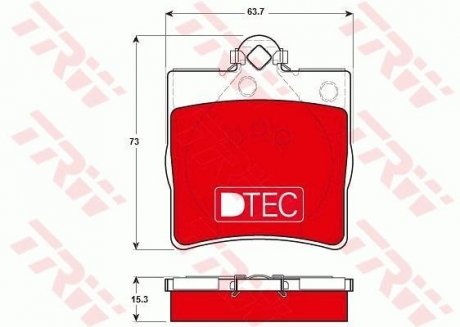 GDB1335DTE Комплект тормозных колодок, дисковый тормоз GDB1335DTE TRW TRW подбор по vin на Brocar