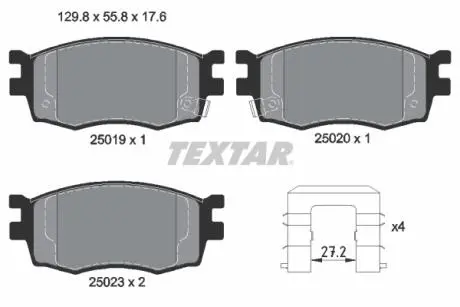 2501901 Колодки гальмівні (передні) Kia Rio II 05-/Hyundai i20 08-15/Accent 05-10 (Mando) TEXTAR підбір по vin на Brocar