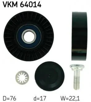 VKM64014 Обводний ролик SKF підбір по vin на Brocar