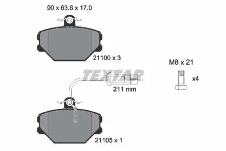2110005 Комплект тормозных колодок, дисковый тормоз TEXTAR подбор по vin на Brocar