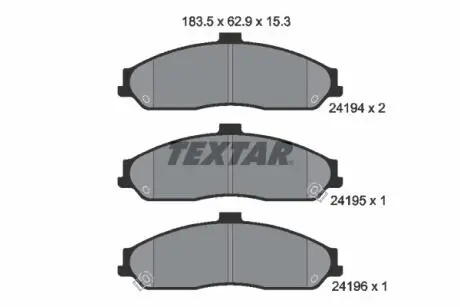 2419401 Комплект тормозных колодок, дисковый тормоз TEXTAR подбор по vin на Brocar