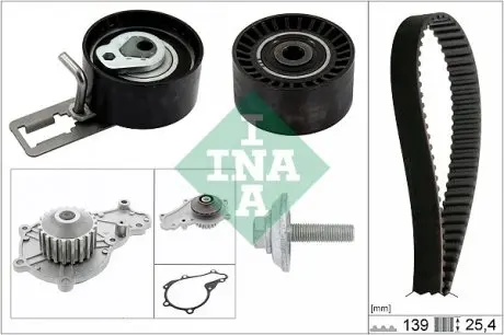 530061030 Комплект ГРМ + помпа Citroen C3/Peugeot 207/208/2008 1.4 HDI 06- INA підбір по vin на Brocar