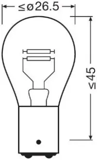 7528ULT Автолампа P21/5W 12V 21/5W BAY15d Longlife OSRAM підбір по vin на Brocar